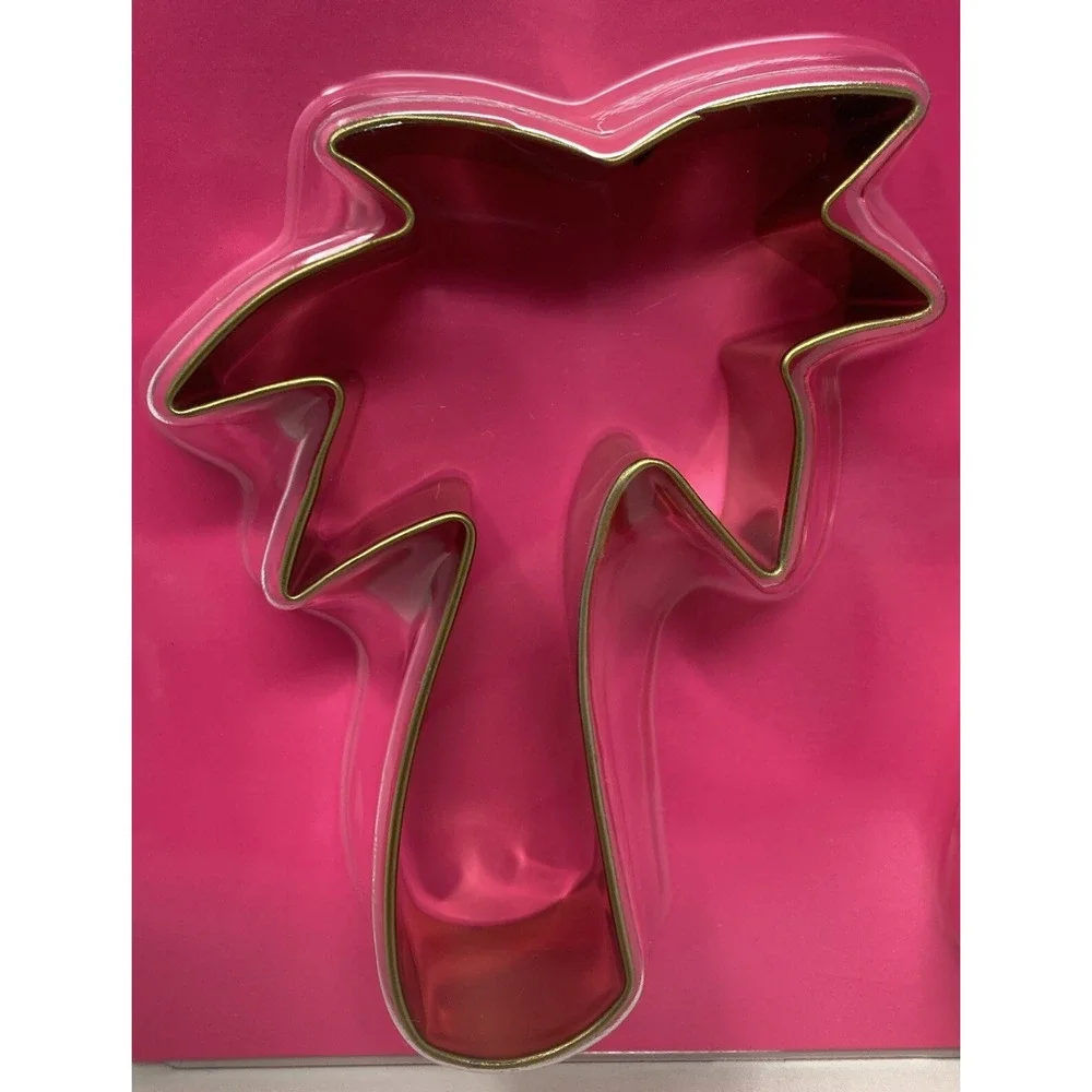 Lilly‎ Pulitzer Set of 3 Cookie Cutters Gold Metallic Flamingo Palm Tree Dress
